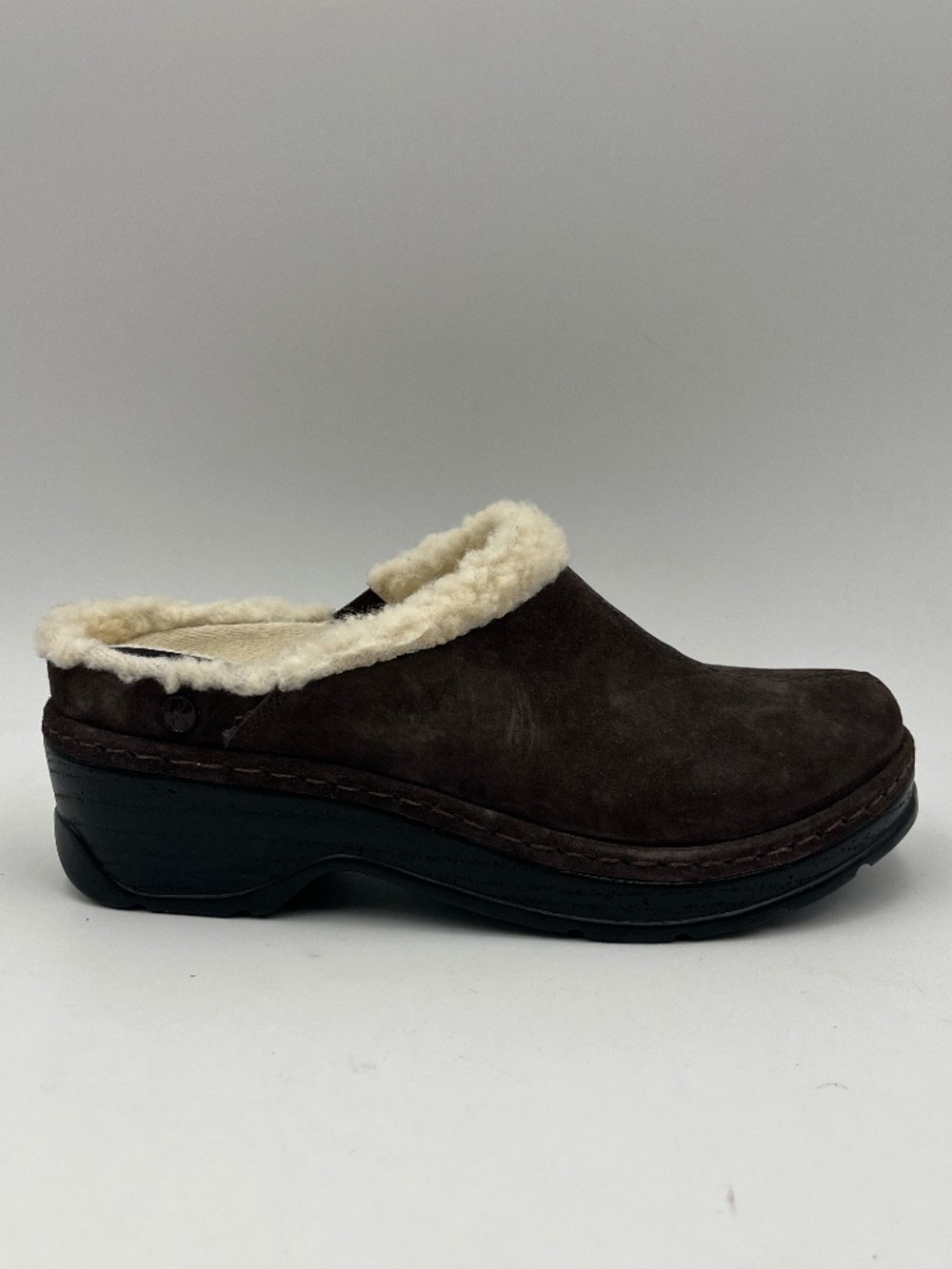 Klogs Munich Brown Shearling Mule Slippers, Women's Size 7